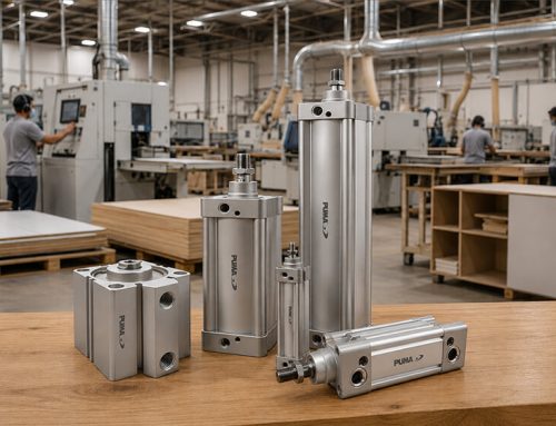 Cilindros pneumáticos compactos na automação da indústria moveleira