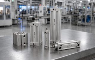 Cilindros pneumáticos standard na automação da indústria de plásticos
