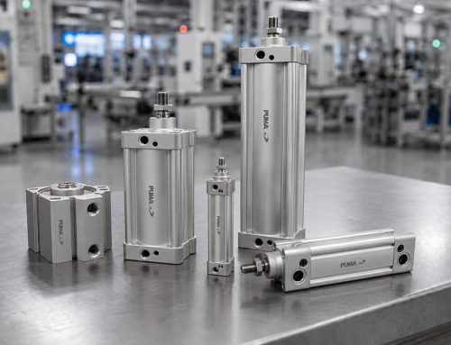 Cilindros pneumáticos standard na automação da indústria de plásticos