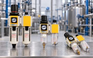 Filtro regulador lubrificador na automação da indústria química