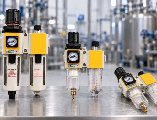 Filtro regulador lubrificador na automação da indústria química